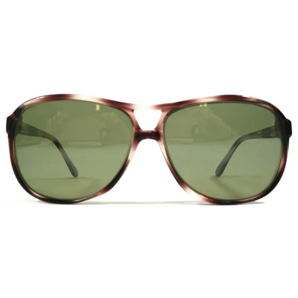 Kenmark Sunglasses REGGIE GREY MOTTLE Brown Pink Round Frames w/ Green Lenses